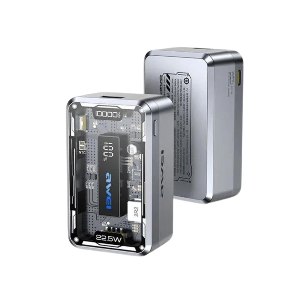 Awei-P111K-10000mAh-Transparent.png Awei P111K 10000mAh Transparent Mechanical Fast Charging Powerbank - Image 1